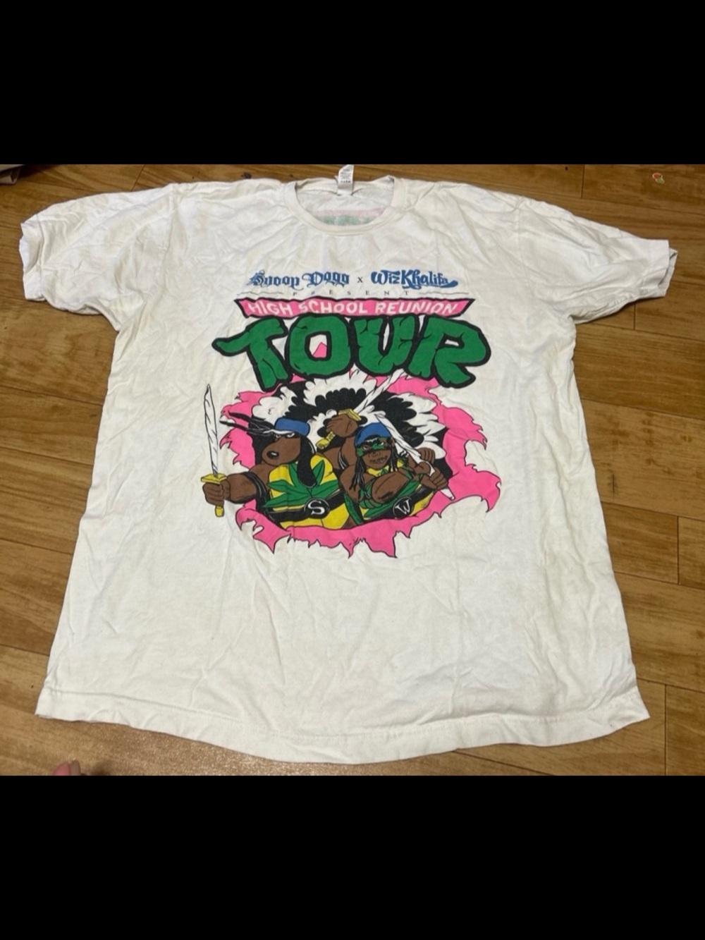 Snoop Dogg x Wiz Khalifa 2023 High School Reunion Tour Dates Collab T-Shirt XL